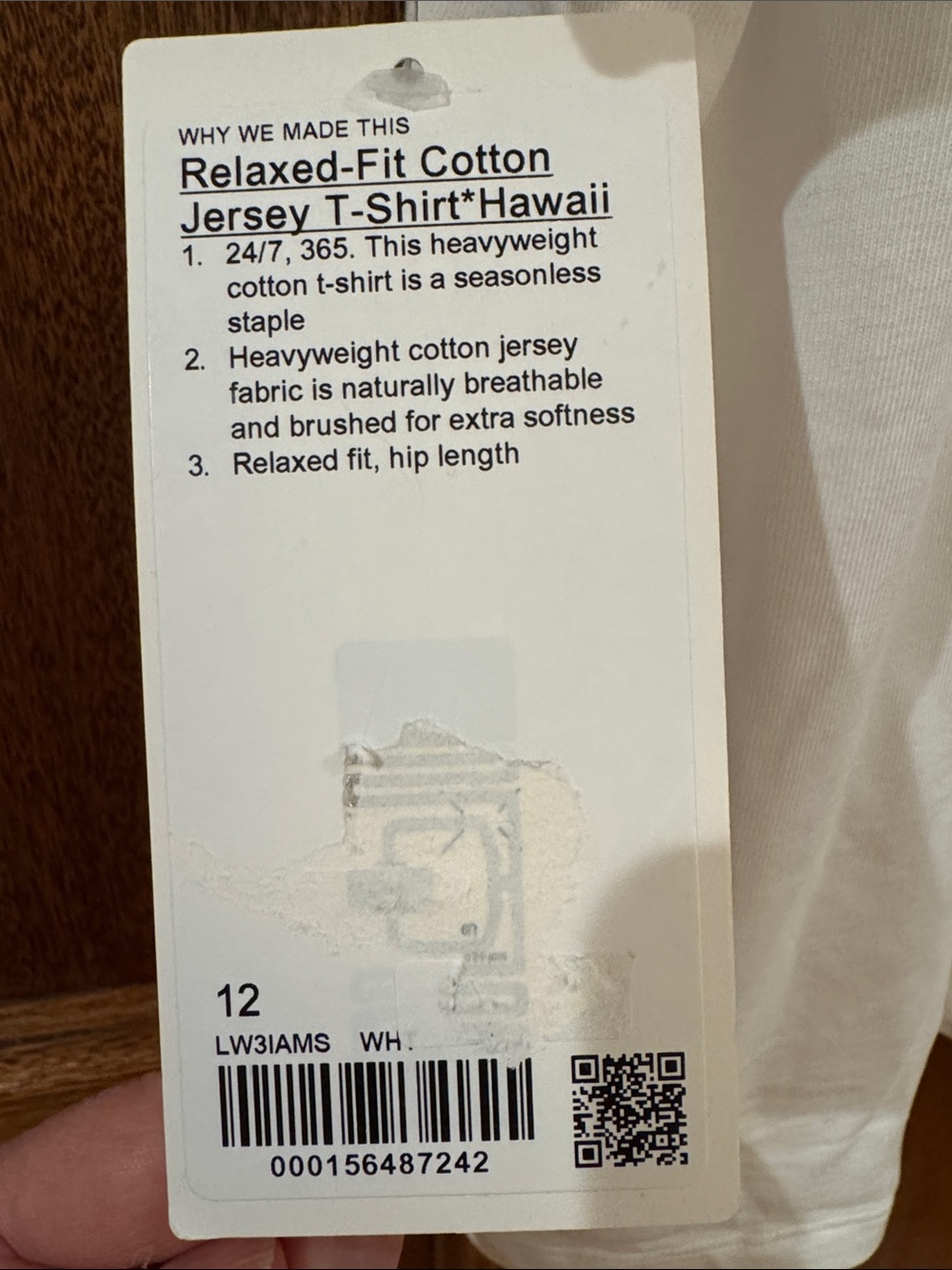 NWT Lululemon athletica Relaxed Fit Cotton Jersey T-Shirt - Hawaii exclusive 12 - Picture 4 of 4